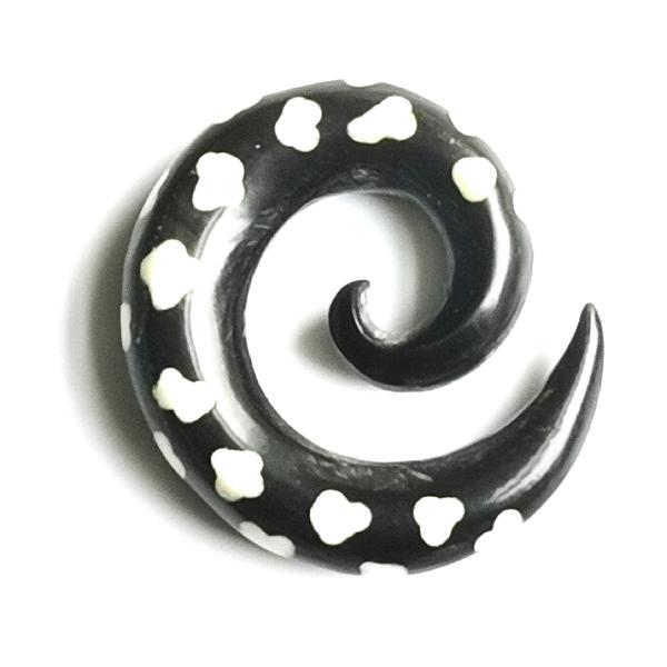Horn Ear Stretcher With Bone Dotted Inlay Work