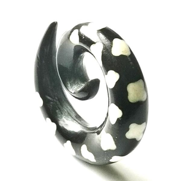 Horn Ear Stretcher With Bone Dotted Inlay Work