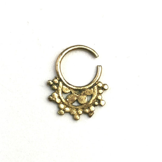 Brass Floral Tragus Ring