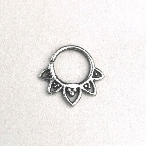 Sterling Silver Tragus Ring | Lotus Flower