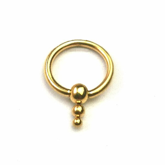 Dotted Gold Plated Stainless Steel Multi Piercing Septum Ring