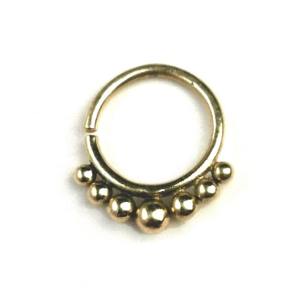 14k Solid Gold Septum Ring- Sarika