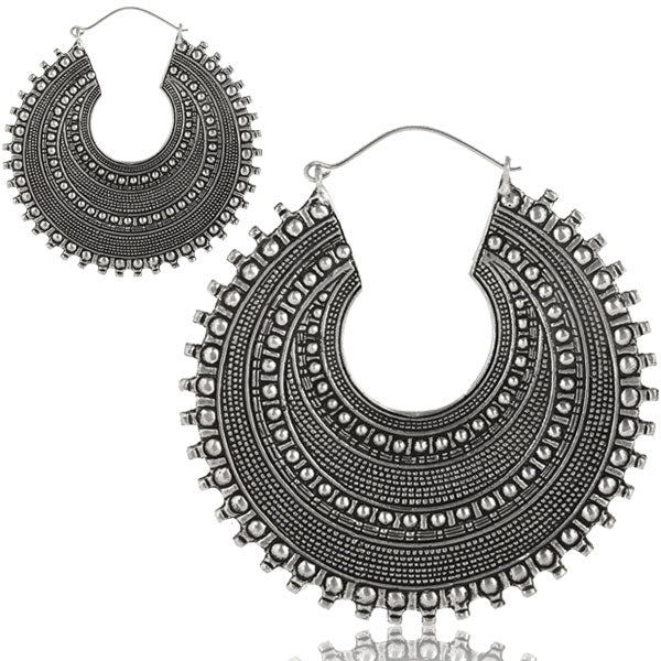 White Brass Large Earrings - Devotion