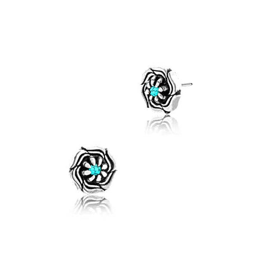 Silver Threadless Nose Stud with Turquoise Stone