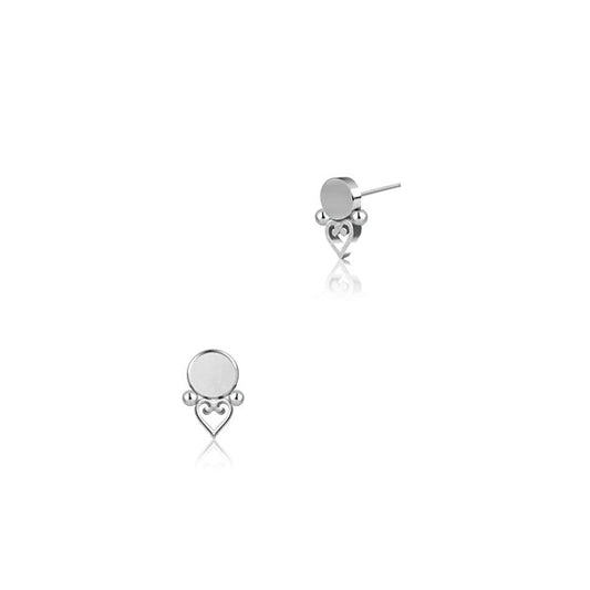 Stainless Steel Threadless Nose Stud - Ornamental Heart