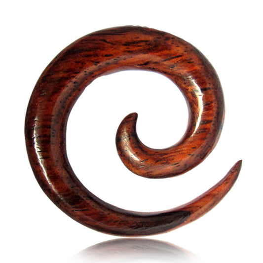 Wood Spiral Ear Expander Vegan Organic Stretched Jewellery