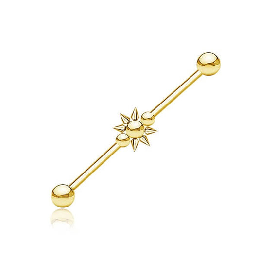 Gold Plated Stainless Steel Industrial Bar - Spiky Dot