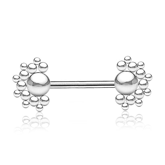 Stainless Steel Nipple Bar With Dotted Ball