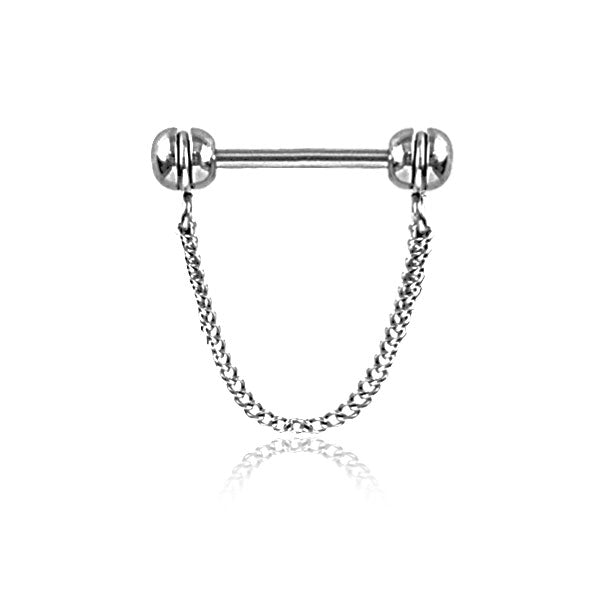 Stainless Steel Nipple Bar With Chain