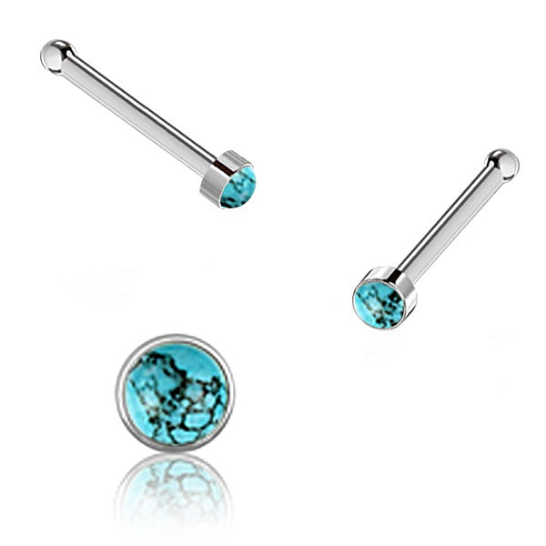 Stainless Steel Nose Stud | Turquoise