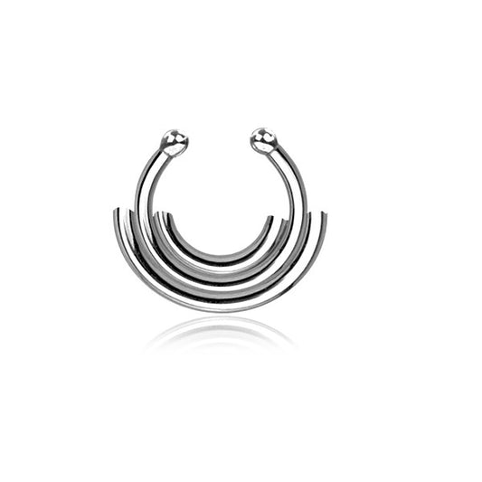 Fake stainless steel layered septum ring