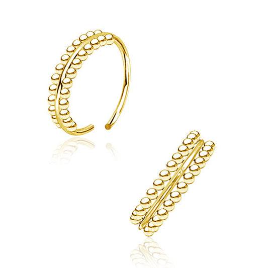 Gold Plated Stainless Steel Nose Ring Multi Piercing Ring - Dotted