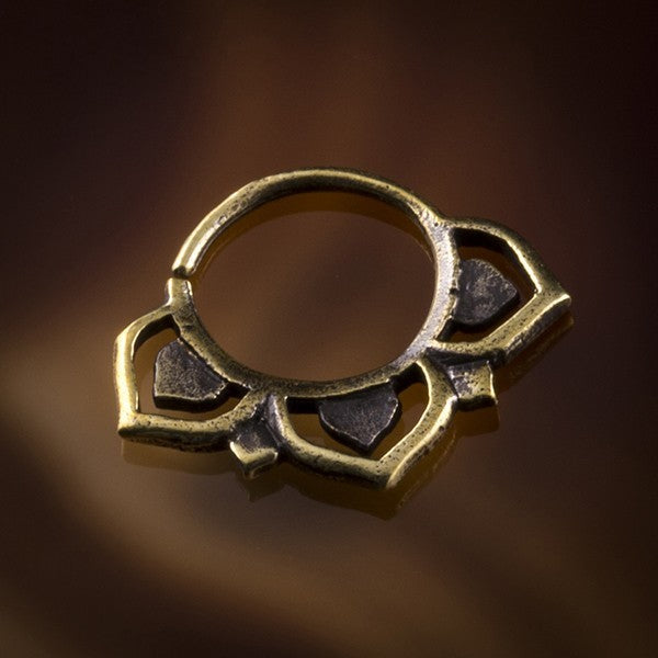 Brass Septum Ring | Lotus Petals