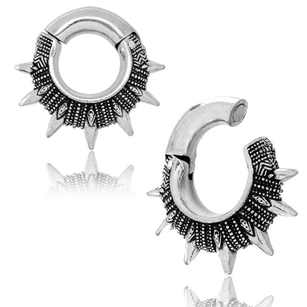 white brass spiky ear weights Liberty