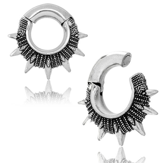 white brass spiky ear weights Liberty