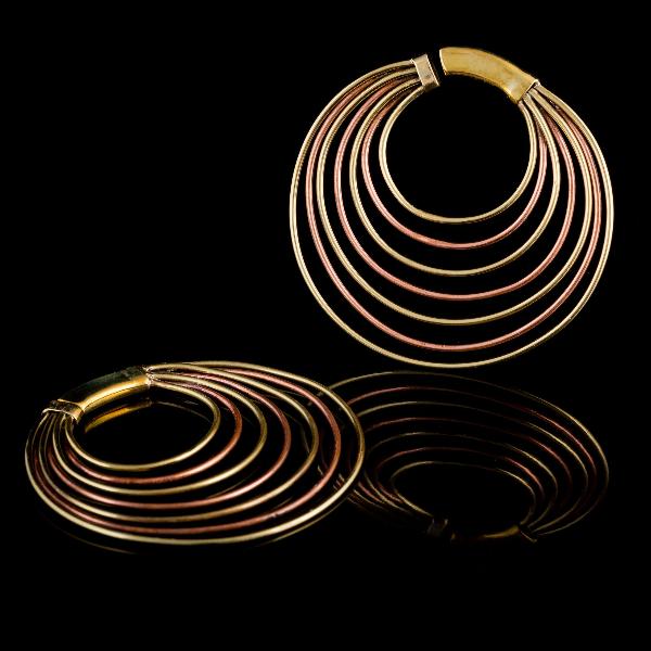 INFINITE 2 Dimensional Brass And Copper Hoop Earrings