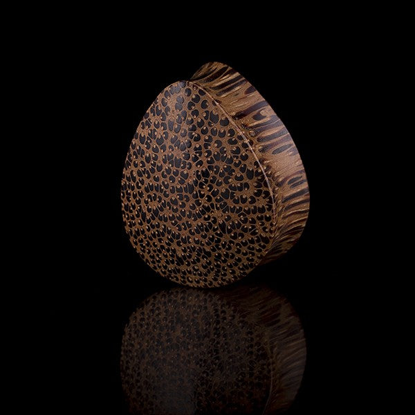 Palm Wood Tear Drop Ear Plugs for Stretched Ears