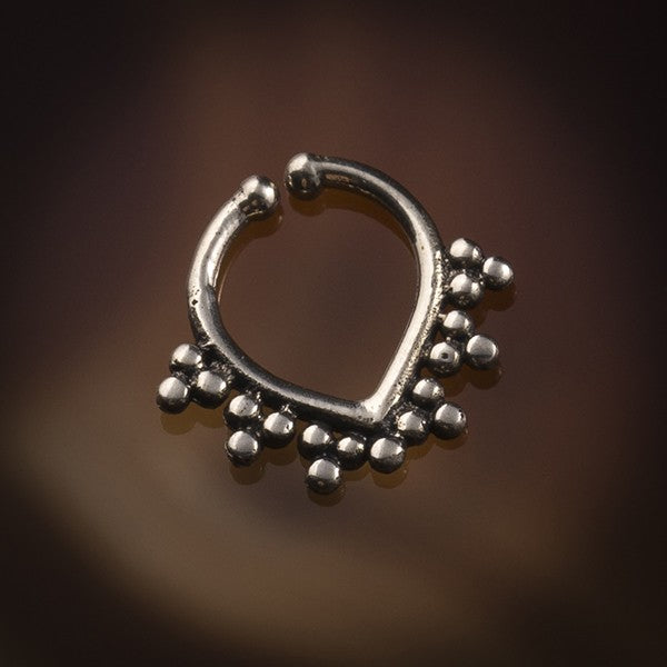 silver fake septum ring