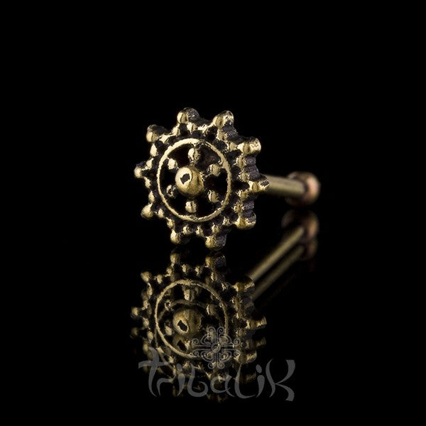 Mandala Dotted Brass Nose Stud