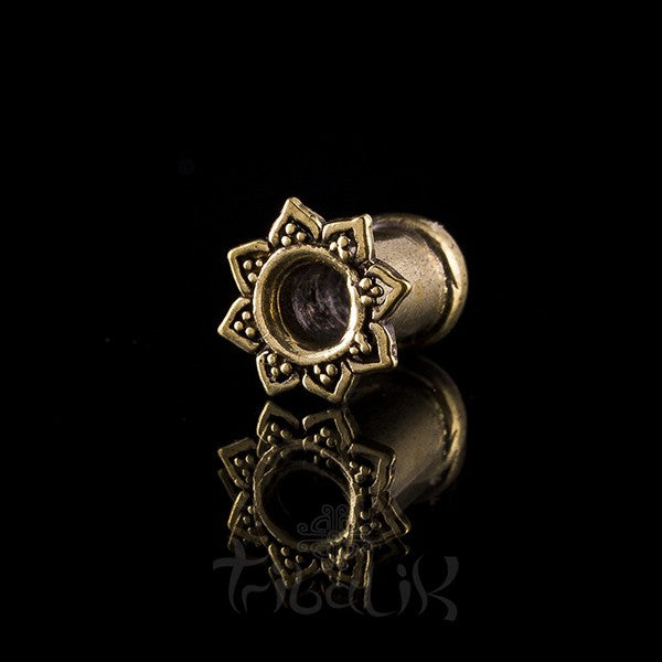 Lotus Petal Brass Ear Tunnels - Plugs - Eyelets