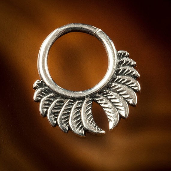 silver feather septum