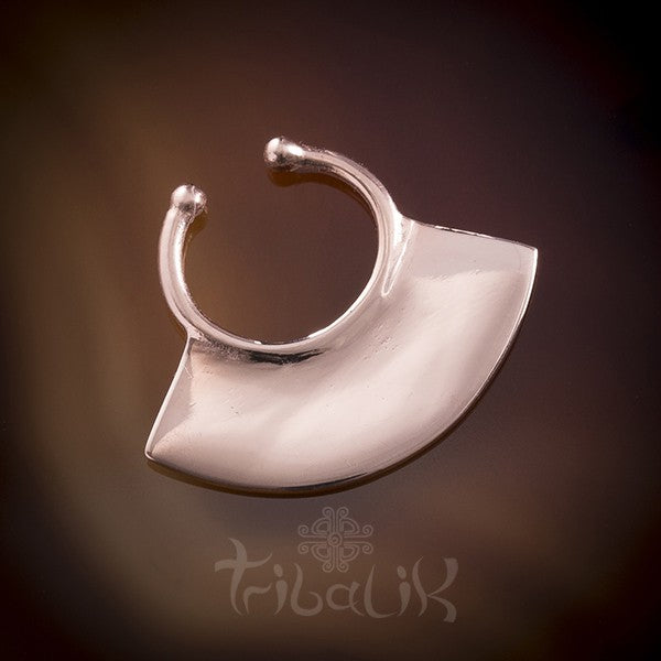 APACHE Plain Faux / Fake Rose Gold Plated Septum Ring - Clip on