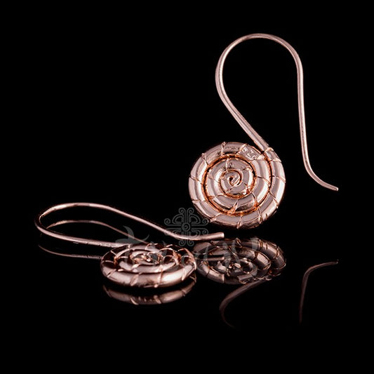 18k Rose Gold Plated Spiral Hoop Earrings