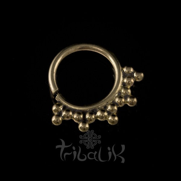 Sun Ray Gold Septum Ring for Pierced Nose - 1.6mm & 1.2mm