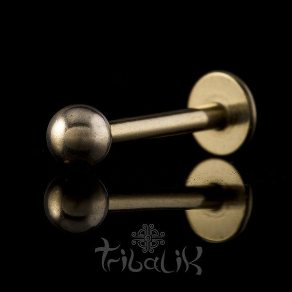 Gold Plated Stainless Steel Ball Labret | Lip Bar