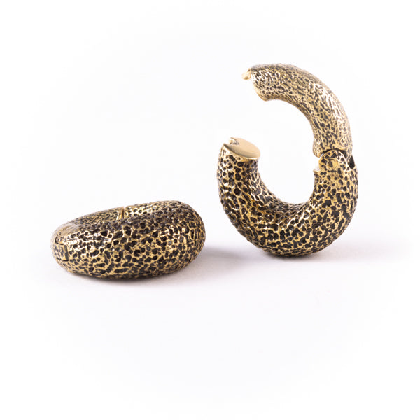 Brass clicker ear weights - Textured Infinity