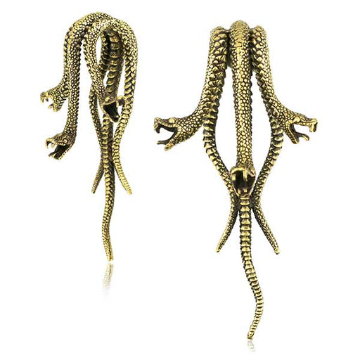 Golden Brass Triple Serpent Ear Weights  - Medusa