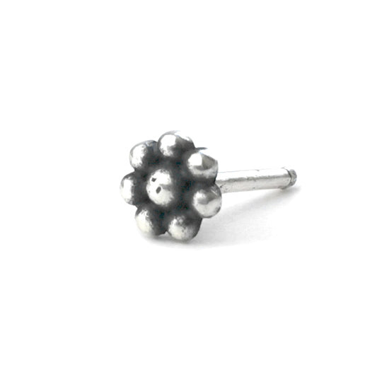 Sterling Silver Nose Pin | Dot Flower