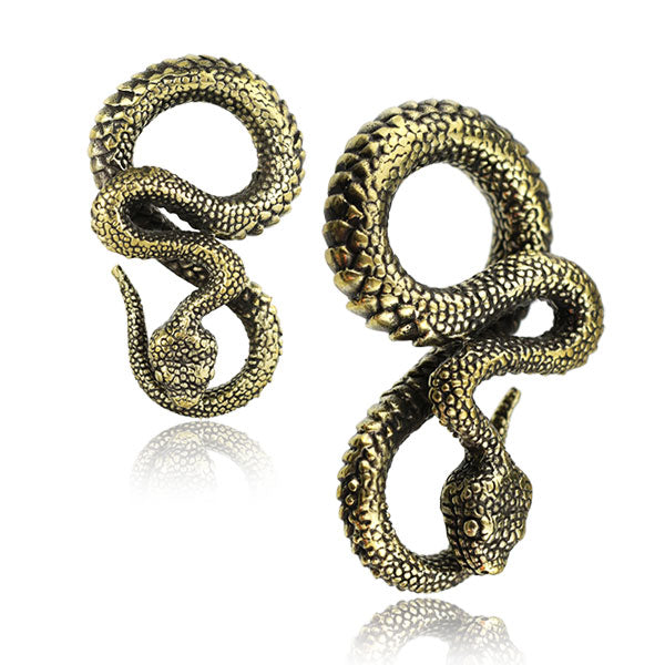 Golden Brass Ear Weights - Serpentino