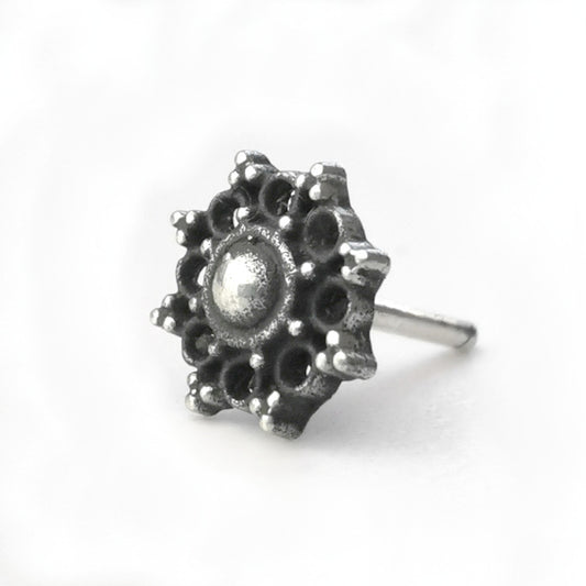 Sterling Silver Nose Pin | Mandala Flower