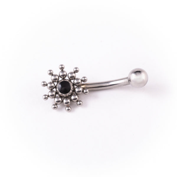 Silver Threadless End Cluster Multi Piercing Stud with five Zirconias