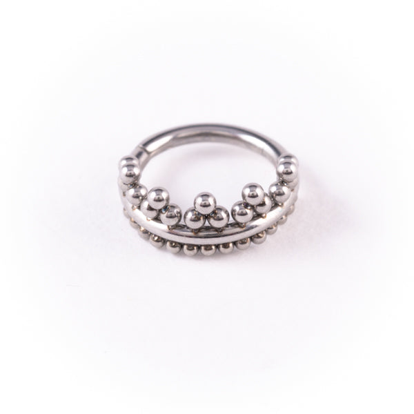 Stainless Steel Ring Multi Piercing Ring - Crowned