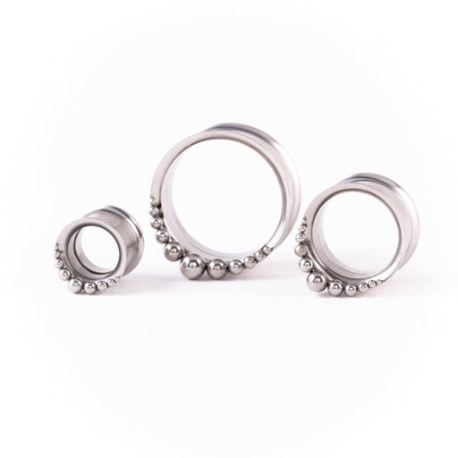 Products Stainless Steel Silver Ear Tunnel - Dotted Crown