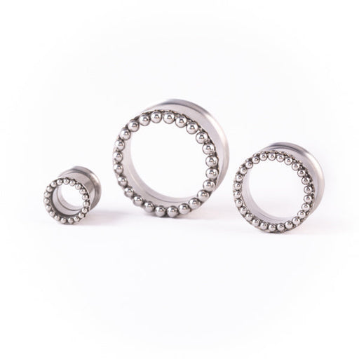 Stainless Steel Silver Ear Tunnel - Dotted Halo