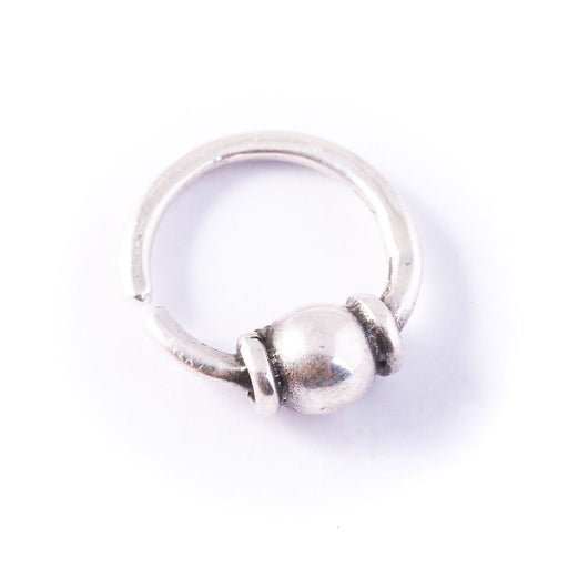 Silver Septum Ring for Pierced Nose with ball - 1mm