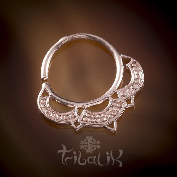 Terena Rose Gold Plated Septum Ring For Pierced Nose