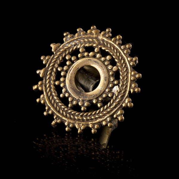 Woven Mandala Brass Ear Tunnel-Eyelet