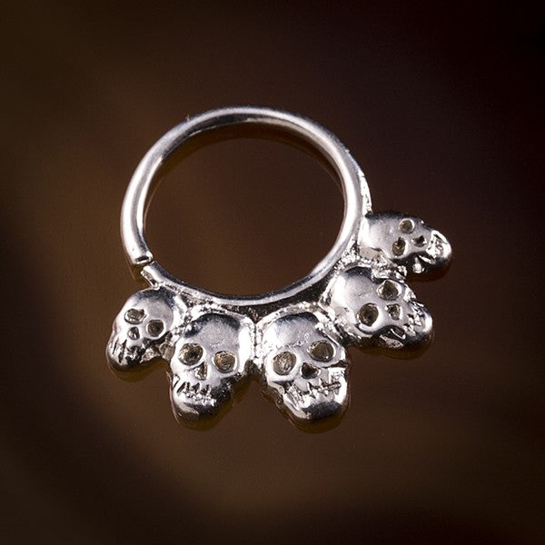 skull sterling silver septum ring