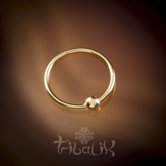 Traditional Indian 18k Yellow Gold Plated Silver Nose Ring