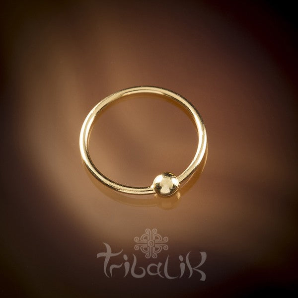 Traditional Indian 18k Yellow Gold Plated Silver Nose Ring