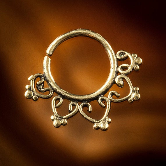 MANDA Mandala Septum Ring in Gold