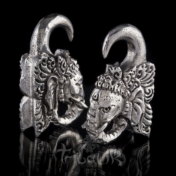 PRE-ORDER! JAYA GANESHA White Bronze Ganesh Ear Weights 6mm