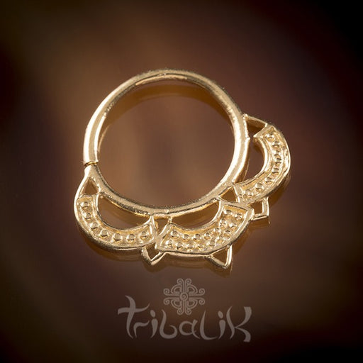 Terena Gold Plated Septum Ring For Pierced Nose