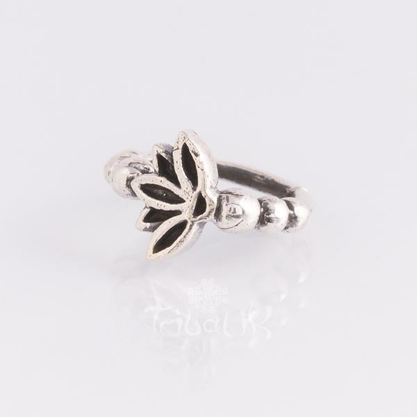 Sterling silver piercing ring Lotus flower