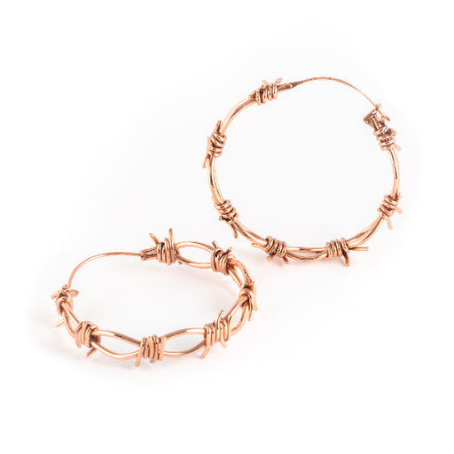 18K Rose Gold Plated Earrings Barbed Wire - Pua