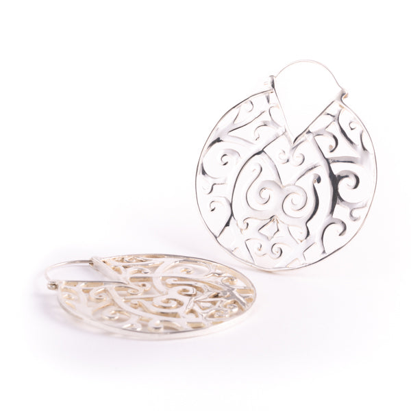 Silver plated brass earrings - ear weights - Monastery